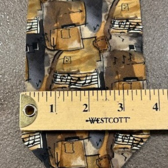 J GARCIA 100% Silk Tie Musical Notes Made in Mexico - Picture 3 of 5